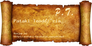 Pataki Teodózia névjegykártya